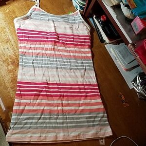 Wishful Park Striped Tank Adj Strap Built in Bra
